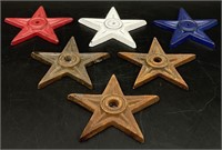 6pc 4in Vintage Cast Iron Architectural Stars