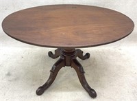 Antique Oval Pedestal Flip Top Dinning Table