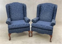 Craftmaster Furniture Co. Blue Wing Back Chair