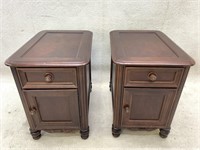 Pair of Vintage End Tables with Storage