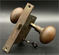 Antique Brass Door Lock with Key