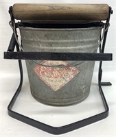 Vintage Galvanized Mop Bucket w/Wringer