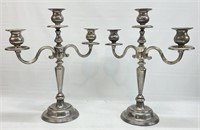 Pair of Silver Plated Candleabras