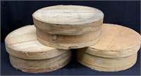 3pc Vintage Bentwood Round Cheese Boxes