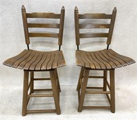 Pair of Vintage Table Height Swivel Chairs