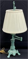 Vintage Painted Cast Iron(?) Swing Arm Table Lamp