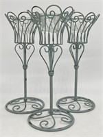 3pc Painted Metal Votive Candle Holders