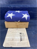 LARGE AMERICAN FLAG 9 1/2 FEET BY 5 FEET IN BOX