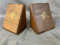 INLAID PR OF DUCK BOOKENDS