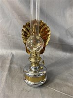 BRASS AND CHROME HANGING OIL LAMP