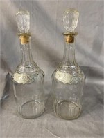 PR OF BOTTLES WITH STIEFF PEWTER LABELS