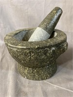 LARGE STONE MORTAR AND PESTLE