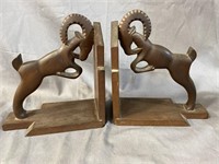 PR OF CARVED RAM BOOKENDS