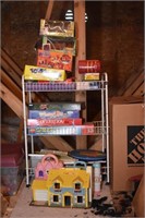 CONTENTS OF CRAWL SPACE, ASSORTED GAMES & TOYS