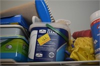 CONTENTS OF LAUNDRY ROOM, STEP STOOL, CLEANERS &