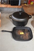 TWO CAST IRON PANS