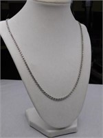 Unmarked 24" rhinestone tennis style necklace