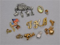 16 pins: flags - initials - Noah's Ark - etc.