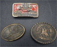 Three Metal Belt Buckles