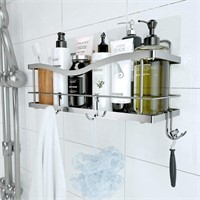 KINCMAX Shower Caddy Basket Shelf with Hooks for H