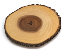 Lipper International Acacia Tree Bark Footed Serve