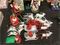 Vintage Plastic Santa’s & Sleighs.