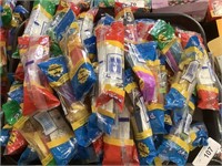 Tray of Assorted Pez Dispensers.