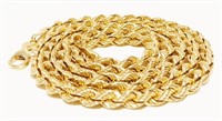 Heavy 14K Y Gold Rope Necklace 22.5" 10.3g