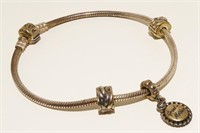 Pandora Sterling Silver Bracelet 9" 26.8g
