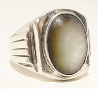 Men's Sterling Silver Gemstone Ring Size 10.5 23g
