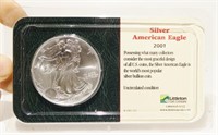 2001 American Eagle Silver Coin, Uncirculated