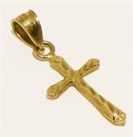 Petite 10K Y Gold Cross Pendant .8g