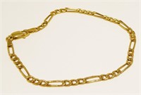 14K Y Gold Figaro Link Bracelet 7" 2.1g