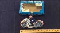 Tin Police Motorcycle 9 Inches