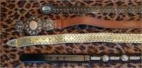 Lot of 4 Very Nice Belts Western & More