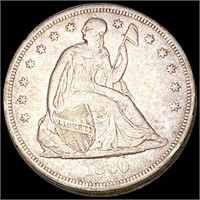 1860-O Seated Liberty Dollar AU+