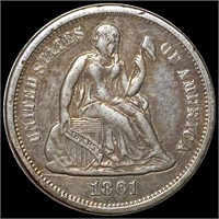 1861-S Seated Liberty Dime ABOUT UNCIRCULATED