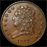 1833 Classic Head Half Cent CLOSELY UNC