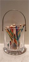 Crystal Glass Ice Bucket & Drink Stirrer