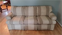 Bancroft & Bliss Creme & Grey Striped Sofa