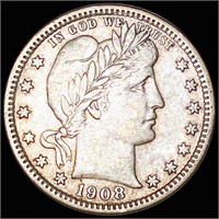 1908-D Barber Silver Quarter LIGHTLY CIRCULATED