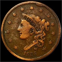 1836 Coronet Head Large Cent LIGHTLY CIRCULATED