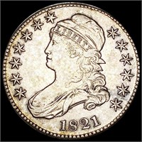 1821 Capped Bust Half Dollar NEARLY UNC