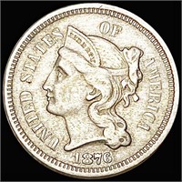 1876 Three Cent Nickel LIGHTLY CIRCULATED