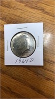 1964D Kennedy half dollar