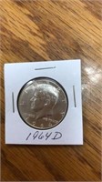 1964D Kennedy half dollar