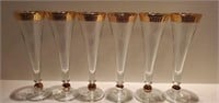 Lot of 6 Stretch Glasses with Gold Accents