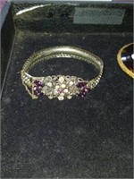 Vintage Purple stone bracelet. Marked made in