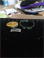 Cloisonne bracelet, compact and rhinestone