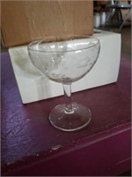 12 etched glass champagne glasses